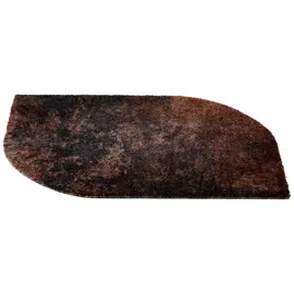 Schöner Wohnen Fußmatte innen - Schmutzfangmatte 67 x 100cm abgerundet anthrazit-braun - rutschfeste Sauberlaufmatte - Fussmatte Haustür - Türmatte waschbar bei 30°C