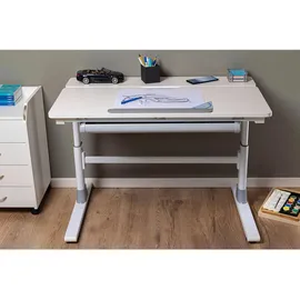 MID.YOU Jugendschreibtisch, Weiß, Metall, 1 Schubladen, rechteckig, C-Form, 100x76x60 cm, höhenverstellbar, Stauraum, justierbare Füße, Arbeitszimmer, - Kinderschreibtische