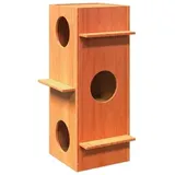 vidaXL Katzenhaus Wachsbraun 43x43x90 cm Massivholz Kiefer