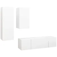 VidaXL 4-tlg. TV-Schrank-Set Weiß Holzwerkstoff