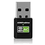 WLAN Adapter, WiFi Stick 600Mbps Mini Dual Band 2.4GHz / 5GHz Wireless USB Adapter Receiver 802.11ac/n/g/b Network Dongles, for PC, for Windows XP/7/8/10/Vista TV Box No CD Required Plug & Play