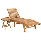 vidaXL Sonnenliege 2 pcs 2 x 200 x 60 x 30 cm Braun