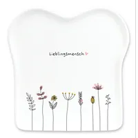 Grafik-Werkstatt Toast-Teller mit Spruch | Porzellan | Lieblingsmensch, 14,5 x 15,5 cm