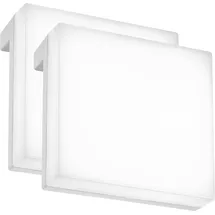 Briloner 2er Set LED Spiegelleuchte Bad 2 in 1 Montage, IP44 klemmbar, Lampe Badezimmer, Spiegelbeleuchtung, 8x8x3,5 cm, Weiß