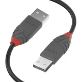 Lindy USB-Kabel USB 2.0 USB-A Stecker, USB-A Stecker 1.00 m Schwarz, Grau 36692