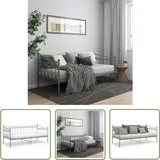 Schlafsofa Bettgestell Grau Metall 90x200 cm - Schlafcouch - Bettgestell - Daybed - Gästebett - Platzsparend - The Living Store
