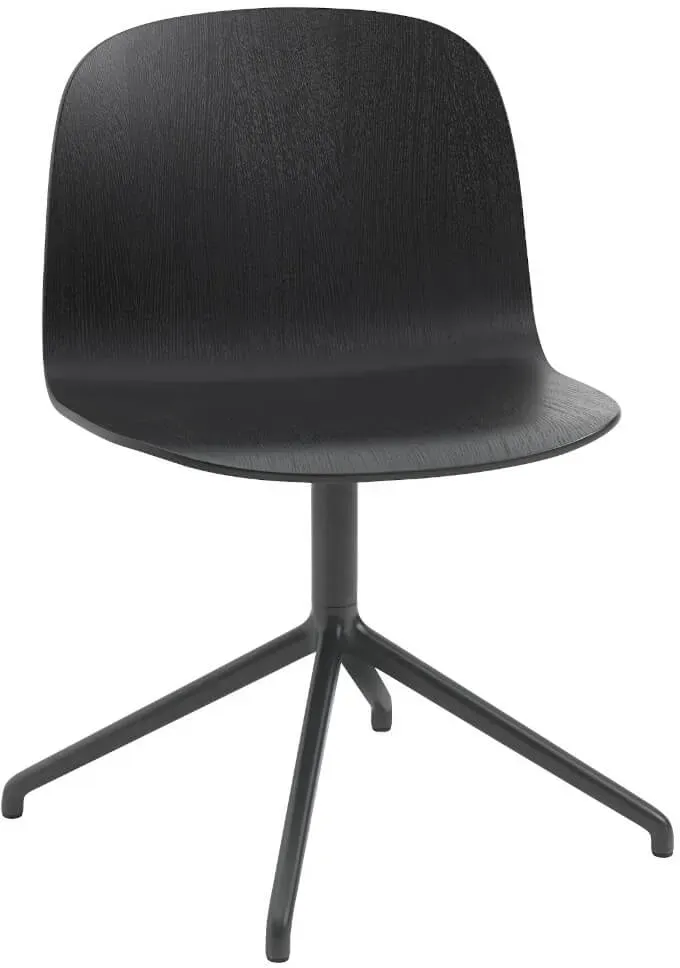 Muuto Visu Wide Chair, swivel base, schwarz / schwarz