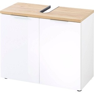 Produktbild GERMANIA Waschbeckenunterschrank PESCARA weiß, navarra-eiche 70,0 x 34,0 x 58,0 cm