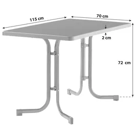 Sieger Boulevard-Klapptisch mit mecalit-Pro-Platte 115 x 70 x 72 cm graphit/schieferdekor anthrazit