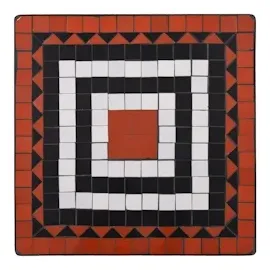 vidaXL Mosaik-Bistrotisch Terrakottarot und Weiß 60 cm Keramik