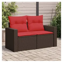 vidaXL Gartensofa 2-Sitzer braun