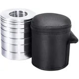 GORILLA SPORTS® Hantelscheiben-Set 5 kg, Olympia 50 mm, Chrom, Tragetasche
