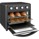 Minibackofen Mit Integrierter Heißluftfritteuse Umluft 90-230°c Regelbar 7 Kochprogramme Inklusive Backzubehör Schwarz