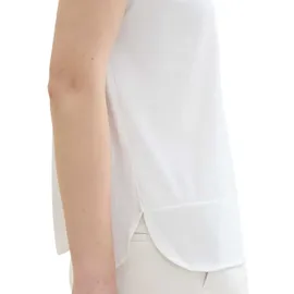Tom Tailor Fabric Mix Kurzarm-T-Shirt Whisper White XL