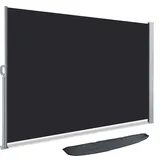 VOUNOT Seitenmarkise 160 x 300 cm Schwarz Polyester