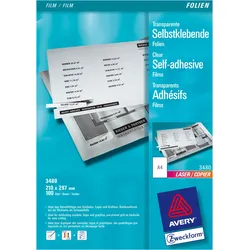 Avery Zweckform 3480 - Selbstklebend - 140 Mikron - matt transparent - A4 (210 x