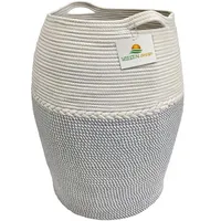 Wiesen.design Korb Jamila Ø46/39xH65 cm Hellgrau/Weiß/105 L, Aufbewahrungskorb geflochten