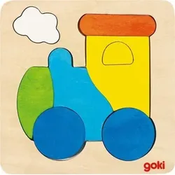 GOKI 57819 Einlegepuzzle 6 Teile Lokomotive