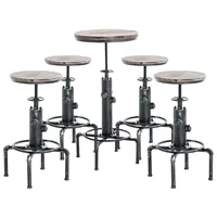 CLP Industrial Bartisch Set Lynton I 4 x Barhocker