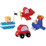 Big BIG-Bloxx - Peppa Pig Fahrzeuge - 4 Peppa Wutz Spielzeug-Fahrzeuge für Kinder von 18 Monaten bis 5 Jahren, 24 bunte Bausteine