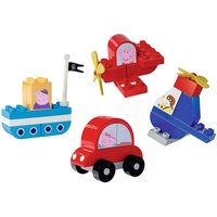 Big BIG-Bloxx - Peppa Pig Fahrzeuge - 4 Peppa Wutz Spielzeug-Fahrzeuge für Kinder von 18 Monaten bis 5 Jahren, 24 bunte Bausteine