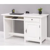 Casa Padrino Landhausstil Schreibtisch Weiß 130 x 60 x H. 78 cm Massivholz Sekretär im Landhausstil - Büro Möbel - Massivholz Möbel - Landhausstil Möbel