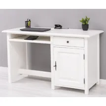 Casa Padrino Landhausstil Schreibtisch Weiß 130 x 60 x H. 78 cm Massivholz Sekretär im Landhausstil - Büro Möbel - Massivholz Möbel - Landhausstil Möbel