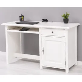 Casa Padrino Landhausstil Schreibtisch Weiß 130 x 60 x H. 78 cm Massivholz Sekretär im Landhausstil - Büro Möbel - Massivholz Möbel - Landhausstil Möbel