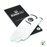 BEAVER GOLF Herren Golf Handschuh Glove weiß - Grip-Patch, Cabretta-Leder - maximale Qualität - Handarbeit (M, Rechts (Linkshänder))
