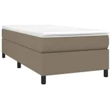 vidaXL Boxspringbett mit Matratze Taupe 90x200 cm Stoff