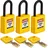 Brady SafeKey Nylon Lockout-Vorhängeschloss Mit Nylon Bügel 38.00 mm Gelb KA - Gleichschließende Schlösser 3 Stück