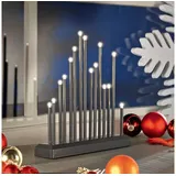 MeLiTec LED Weihnachtsbeleuchtung SL32-1 Rechteckige Anthrazit-Leuchte mit 15 LED-Leuchtstäben, Timer und Dimmer