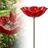 Bienentränke Blumes Für Den Garten, 1/2/3 Stück Bienenbäder Für Den Garten, Dekorative Metall Gartenstecker, Insektentränke Gartens Für Bienens Schmetterlingstränke, Vogeltränke Futterschale (1pcs)