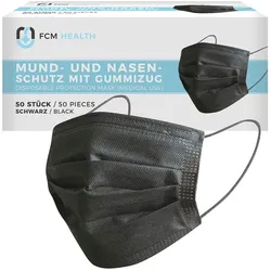 Medizinischer Mund- und Nasenschutz Mundschutz 50 St schwarz