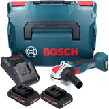 Bosch Professional Winkelschleifer 18 V 125 mm X-LOCK Brushless + 2x ProCORE Akku 4,0 Ah + Ladegerät + L-Boxx