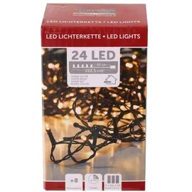 expo-bˆrse gmbh Lichterkette 24 LED mit Timer 8 Funktionen, innen/auflen batteriebetrieben