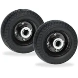 Relaxdays Rad für Roller, E-Scooter, 6x2", 2er Set, Vollgummi, Stahlfelge, pannensicher, bis 50 kg, schwarz