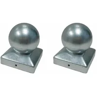 Connex Pfostenkappe mit Kugel 90 x 90 mm, feuerverzinkt, HV4293 (Packung mit 2)