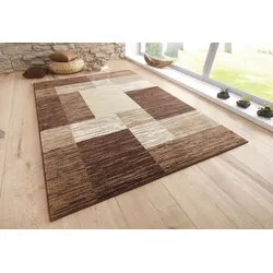 Teppich MY HOME "Melvin" Gr. 7, braun, B:240cm H:8mm L:320cm, Kunstfaser, Teppiche, schön weich, Kurzflor Teppich Karo-Muster