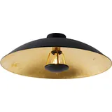 QAZQA - Modern Vintage Deckenleuchte I Deckenlampe I Lampe I Leuchte schwarz mit Gold 60 cm - Emilienne Novo I Wohnzimmer I Schlafzimmer - mind. 14 Tage Rückgaberecht - Schwarz