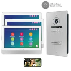 1 Familienhaus mit Gesichtserkennung, 9 zoll Monitor, 2 Draht BUS WLAN Video-Türsprechanlage, 2 Megapixel HD Kamera, 170 Grad Weitwinkel- Außenstation