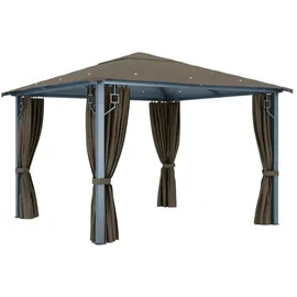 vidaXL Pavillon 3 x 3 m inkl. 4 Seitenteile Taupe