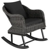 Tectake tectake® Rattan Schaukelstuhl Rovigo 150kg