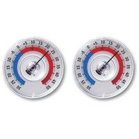 TFA Dostmann Twatcher Fensterthermometer, 14.6009.30, außen, wetterfest, L 80 x B 80 x H 27 mm (Packung mit 2)