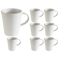 Home4You Kaffeetassen 8er Set, 440 ml - Weiß matt