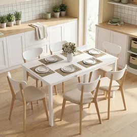 Homcom Esstisch 70 x 74 x 120 cm weiß