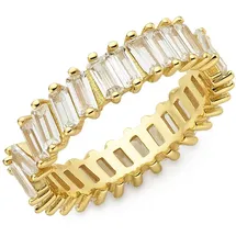 FIRETTI Fingerring Schmuck, Geschenk, Silberring gelbgoldfarben vergoldet, mit Zirkonia (synth) gelb|goldfarben 54