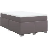VidaXL Boxspringbett mit Matratze Grau 120x190 cm Kunstleder2100077