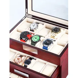 Rothenschild Uhrenbox RS-2350-30C für 30 Uhren cherry