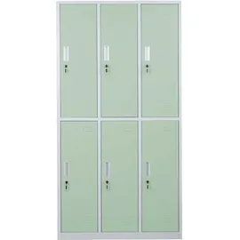 Mendler Schließfach Boston T829, Schließfachschrank Wertfachschrank Spind, Metall 12 Fächer ~ grün